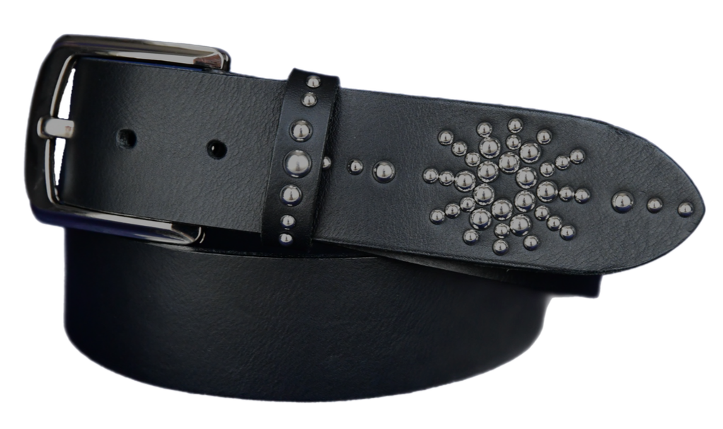 Black light Studded leather belt V0