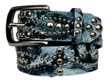 studded handpainted iced white belt