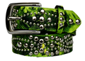 studded handpainted yellow belt