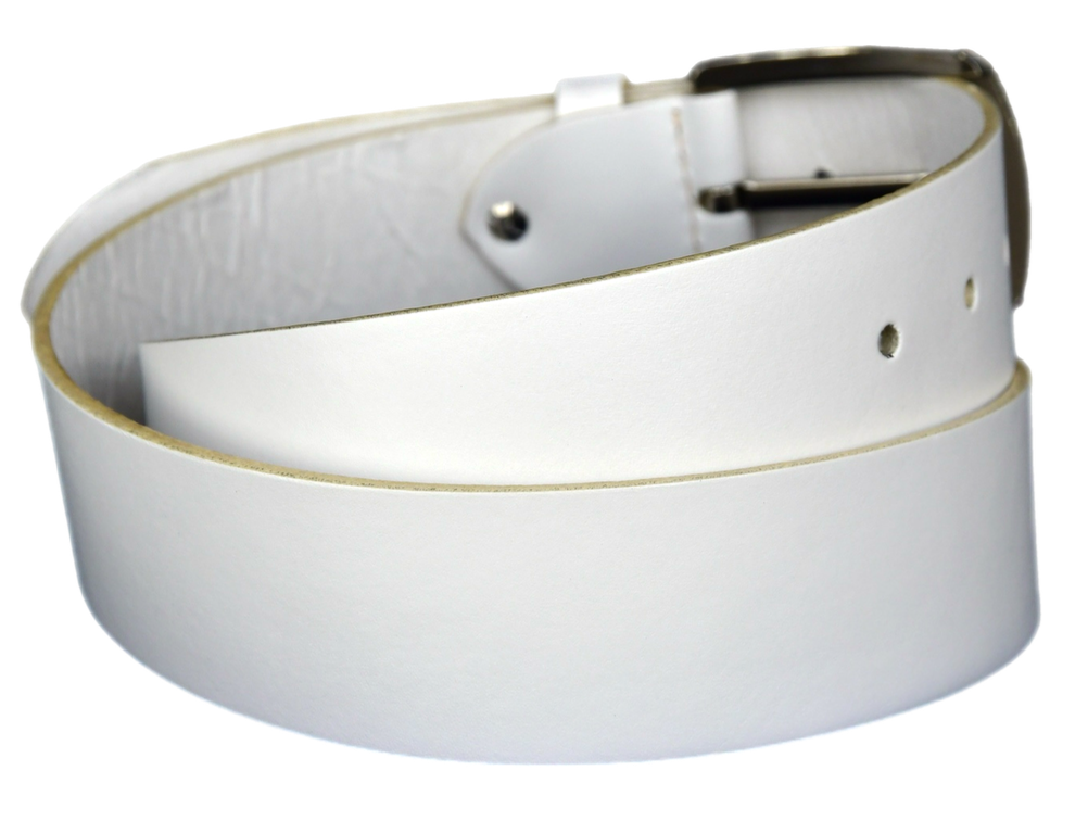 White light Studded leather belt V0