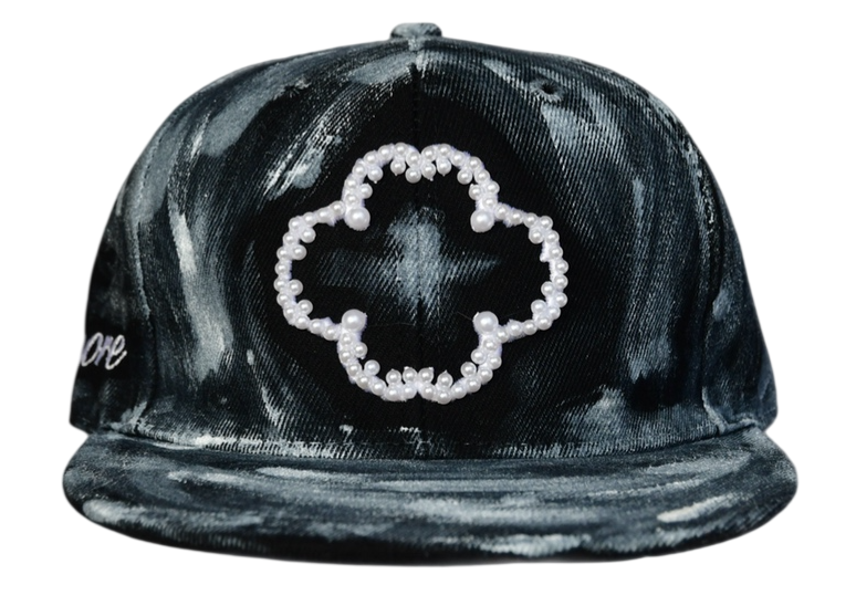 zhandpainted iced white hat