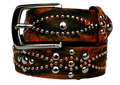 studded handpainted orange belt