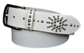 White light Studded leather belt V0