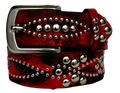 studded handpainted red belt