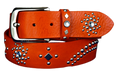 Orange studded leather belt V2